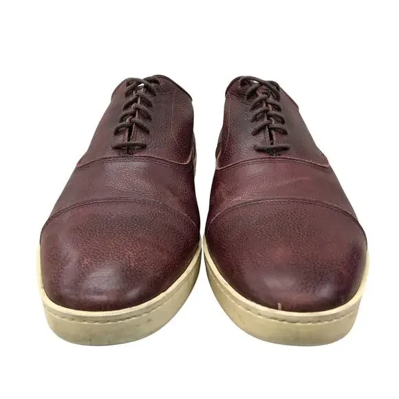 Allen Edmonds Shoes Mens 10.5 D Brown Leather Cap Toe Park Avenue Sneakers